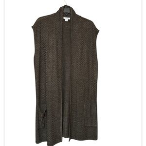 Hampshire Brown Sleeveless Cardigan vest size XL